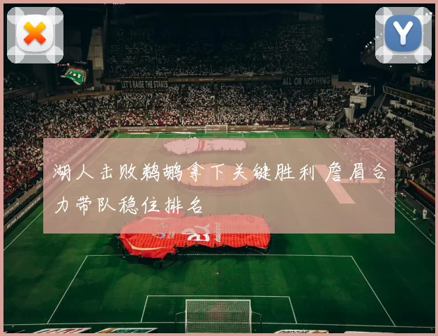 湖人击败鹈鹕拿下关键胜利 詹眉合力带队稳住排名